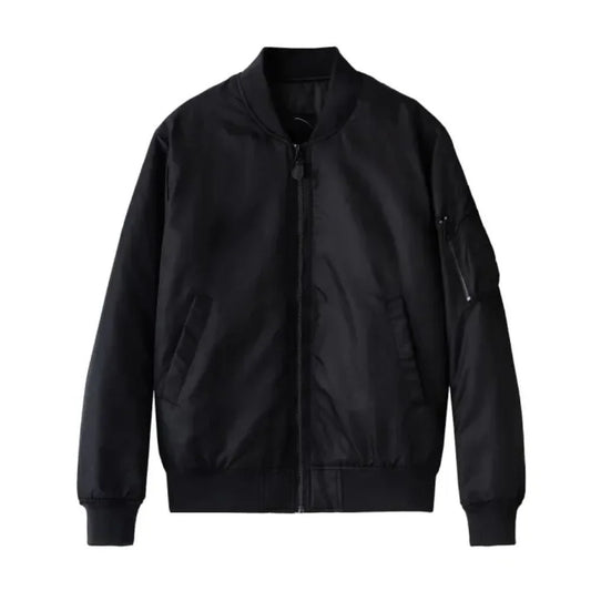 Men's Classic Black Utility Pocket Bomber Jacket