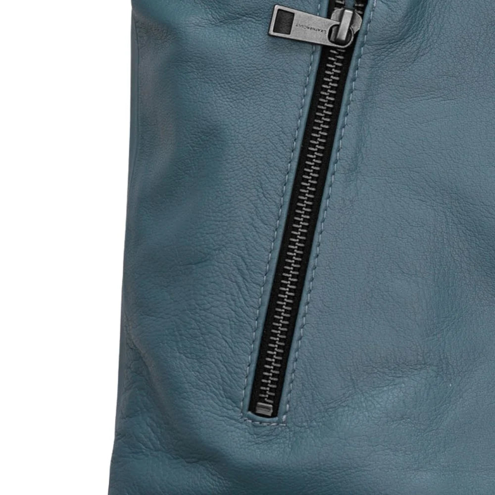 Men’s Classic Blue Leather Jacket