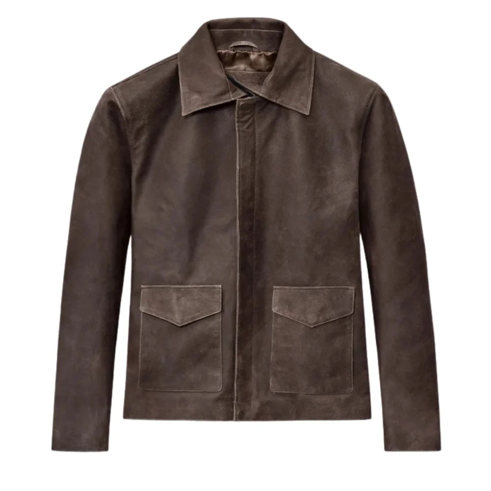 Men’s Classic Brown Suede Leather Jacket