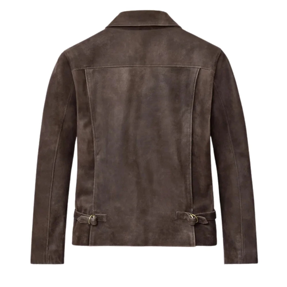 Men’s Classic Brown Suede Leather Jacket