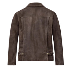 Men’s Classic Brown Suede Leather Jacket
