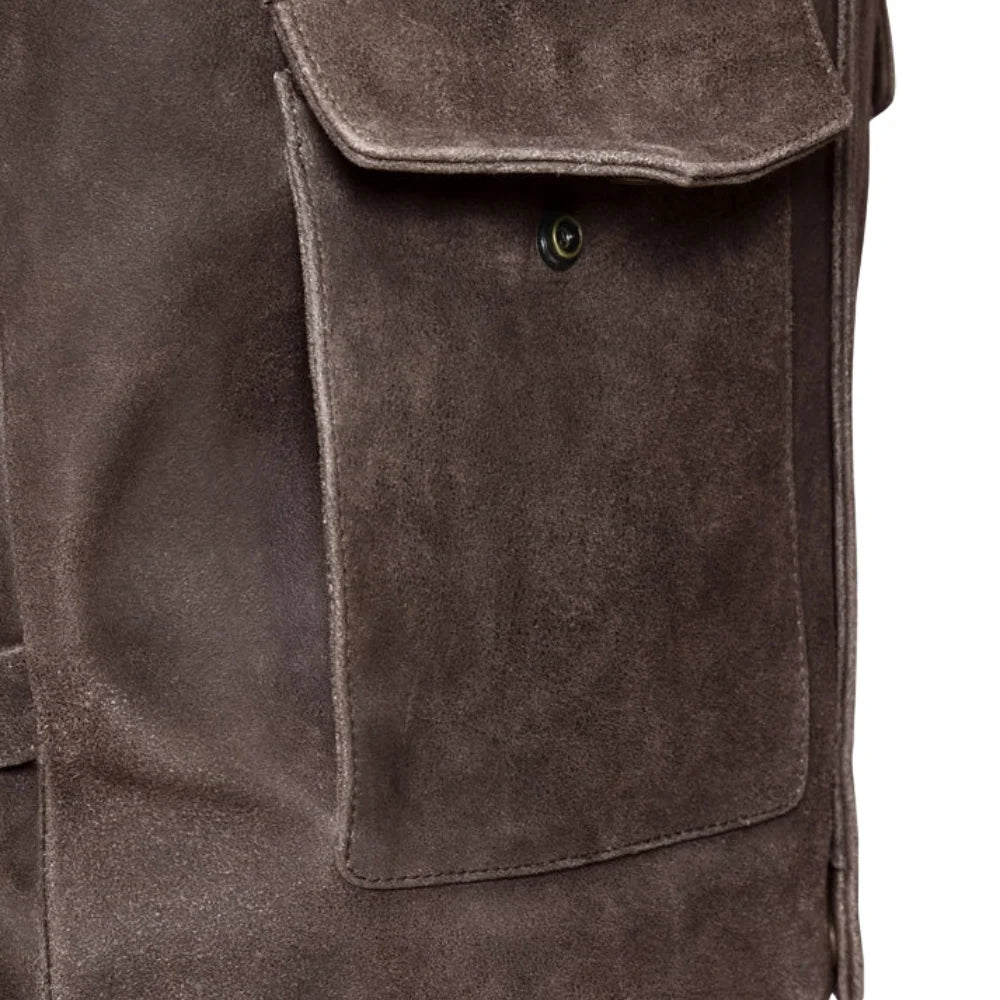 Men’s Classic Brown Suede Leather Jacket