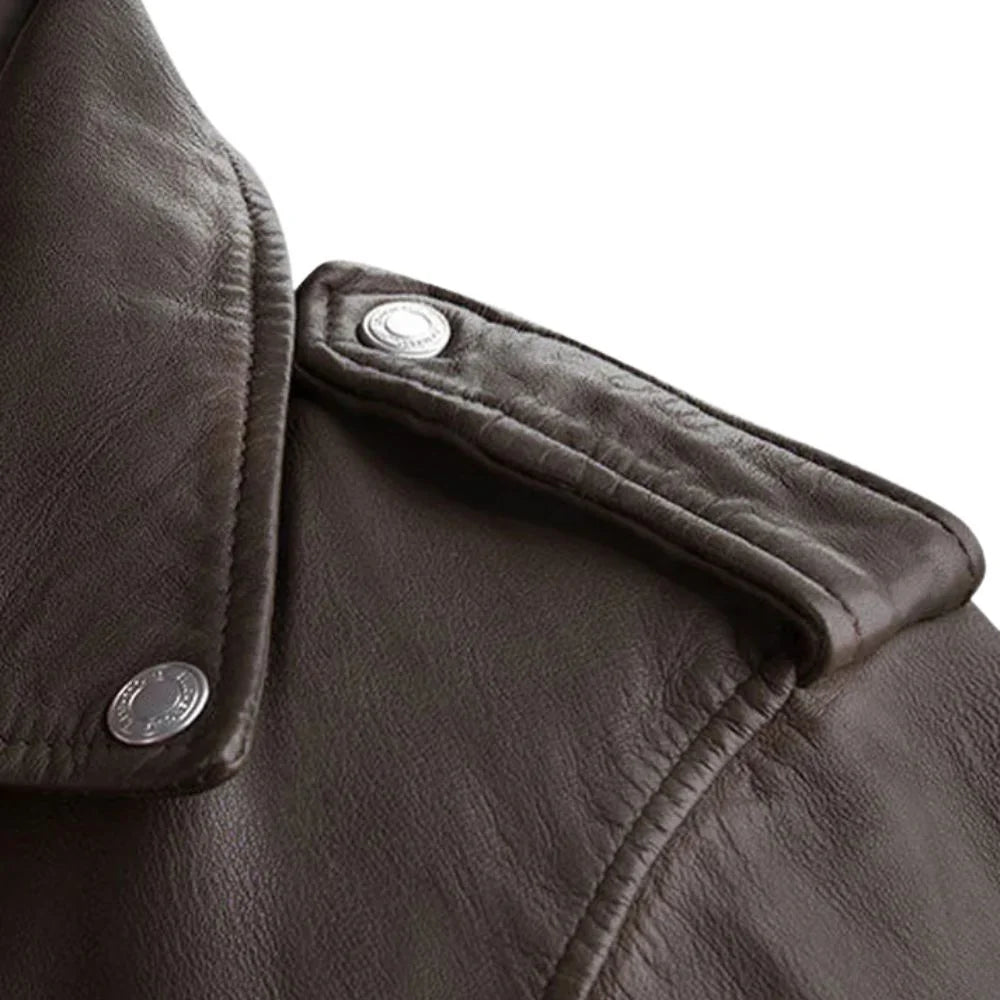 Men’s Classic Dark Brown Leather Jacket