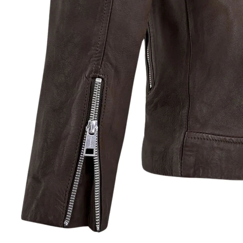 Men’s Classic Dark Brown Leather Jacket
