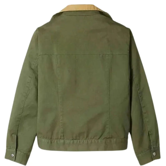 Men's Classic Green Canvas Jacket with Chest Pockets