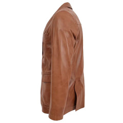 Men's Classic Tan Leather Blazer