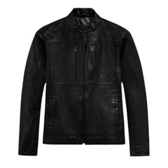 Men’s Classic Zip Black Leather Jacket