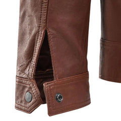 Men’s Classic Zip Tan Leather Jacket
