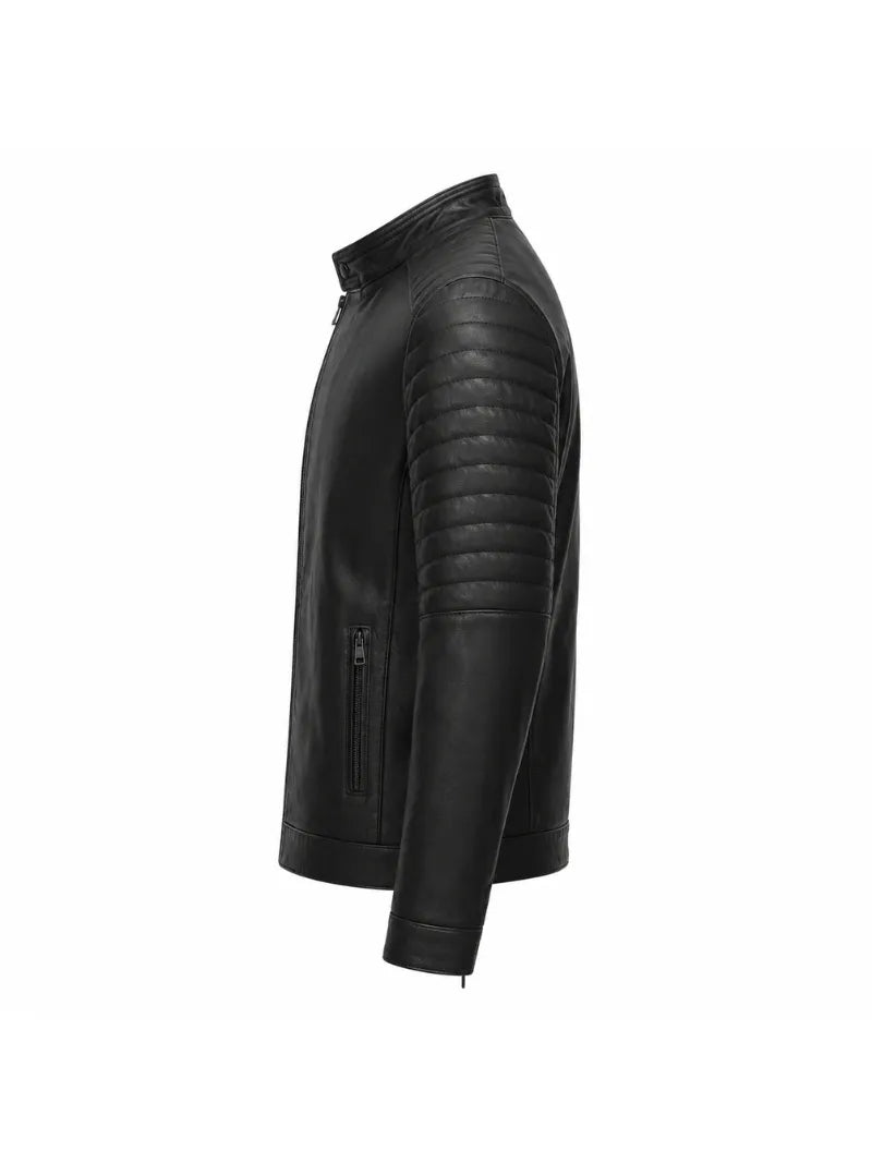 Men’s Clean Leather Jacket Left 