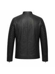 Men’s Clean Leather Jacket Back