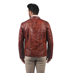 Men’s Cognac Fieldmark Leather Jacket