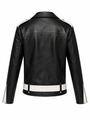 Men’s Contrast Leather Jacket Back 
