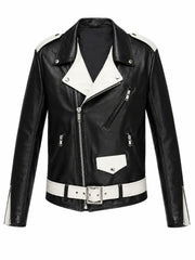 Men’s Contrast Leather Jacket Front 