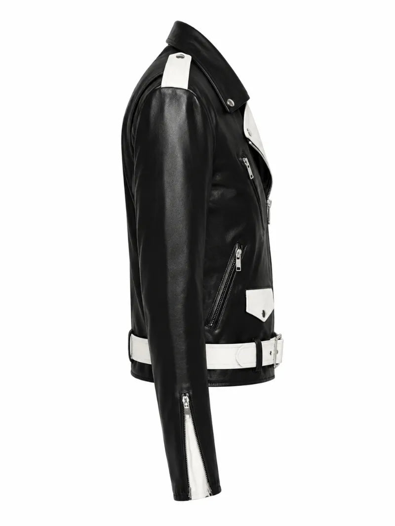 Men’s Contrast Leather Jacket Right 