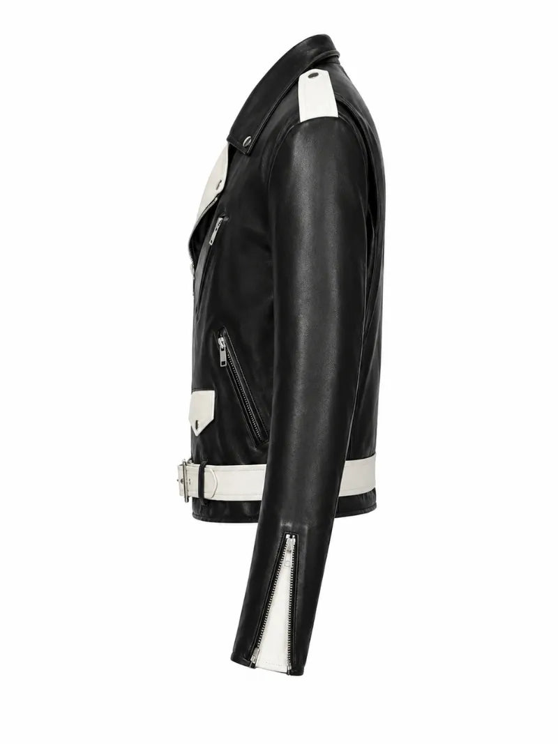 Men’s Contrast Leather Jacket Left 