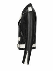 Men’s Contrast Leather Jacket Left 
