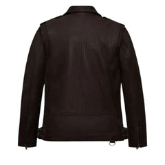 Men’s Dark Brown Asymmetrical Leather Jacket