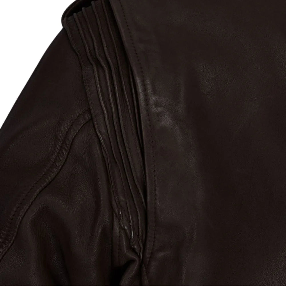 Men’s Dark Brown Asymmetrical Leather Jacket