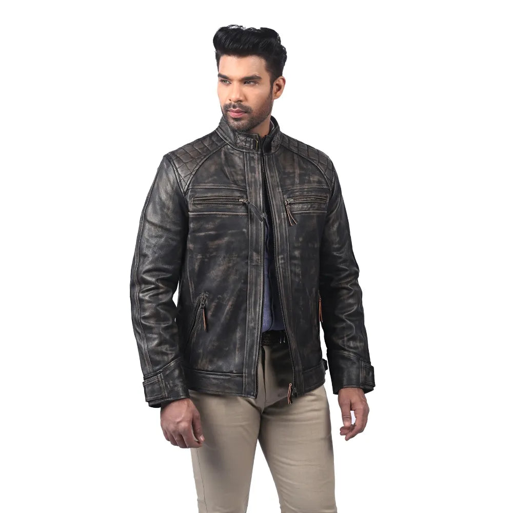 Men’s Dark Brown Ridgeway Leather Jacket