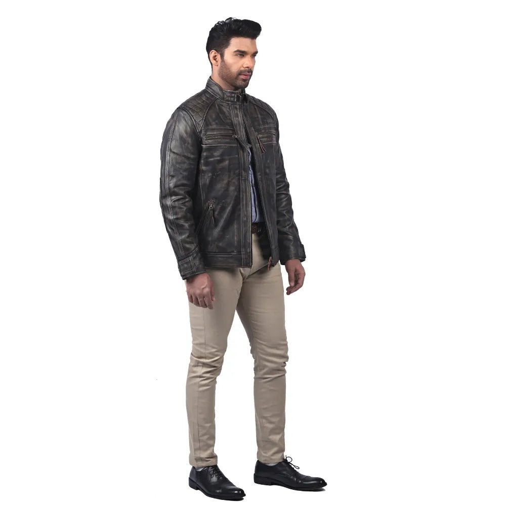 Men’s Dark Brown Ridgeway Leather Jacket