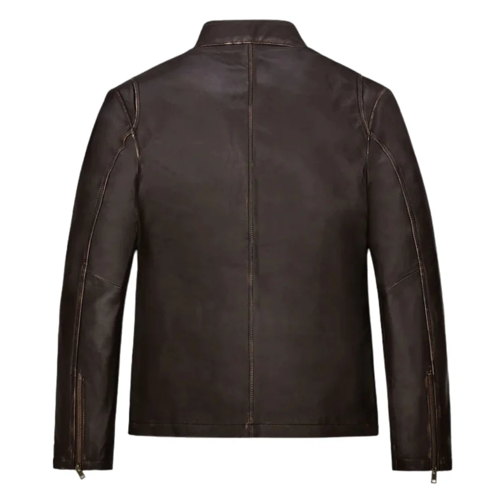 Men’s Dark Brown Standard Leather Jacket