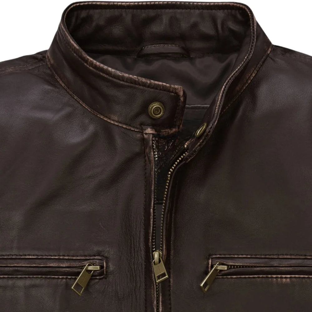 Men’s Dark Brown Standard Leather Jacket