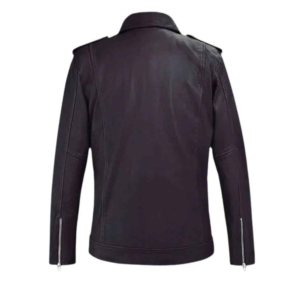 Men’s Dark Purple Leather Jacket