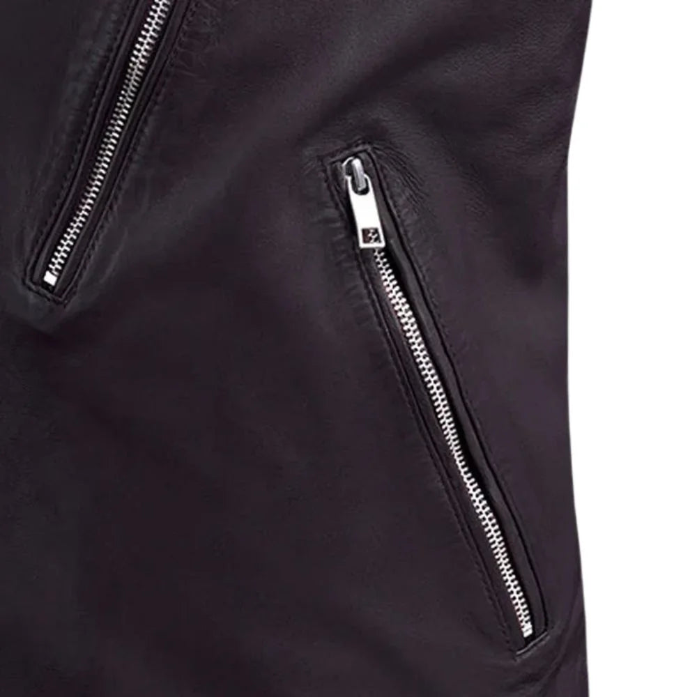 Men’s Dark Purple Leather Jacket