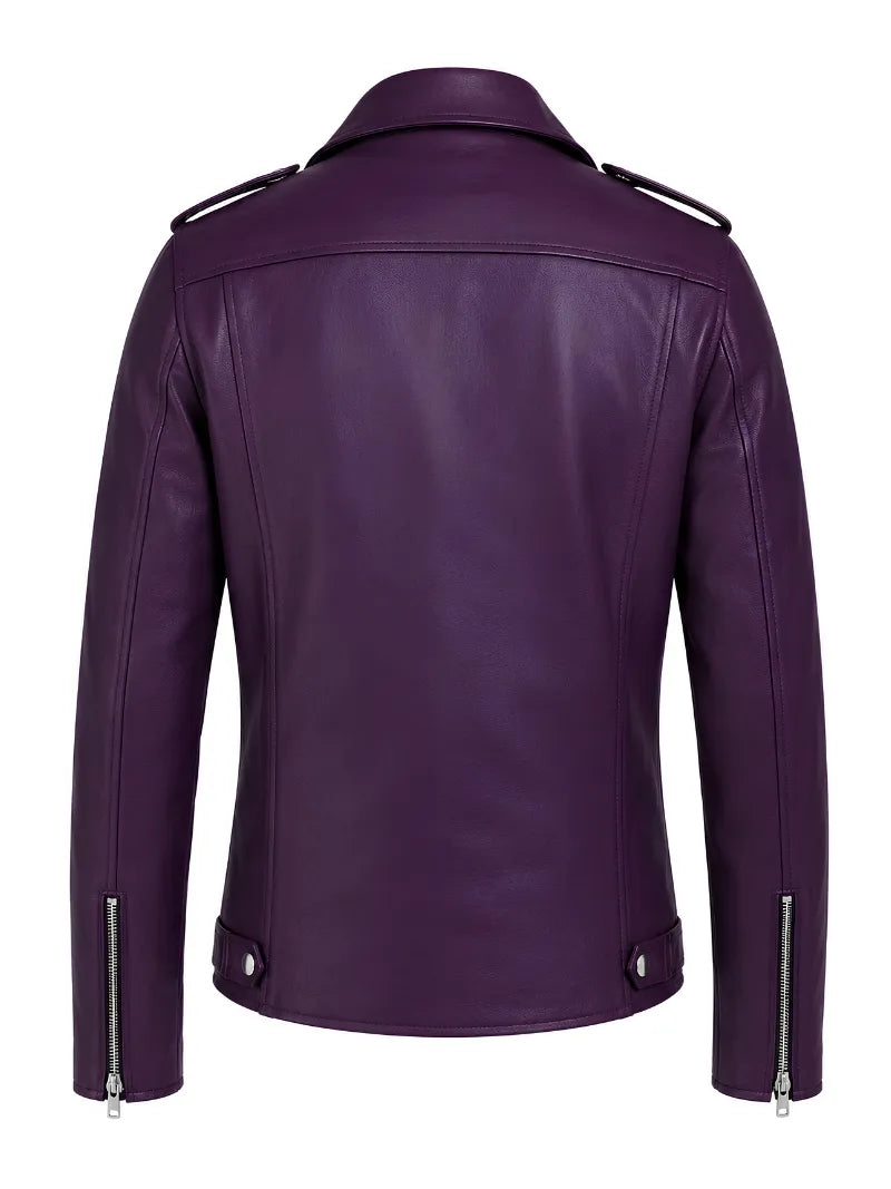 Men’s Dark Purple Leather Jacket
