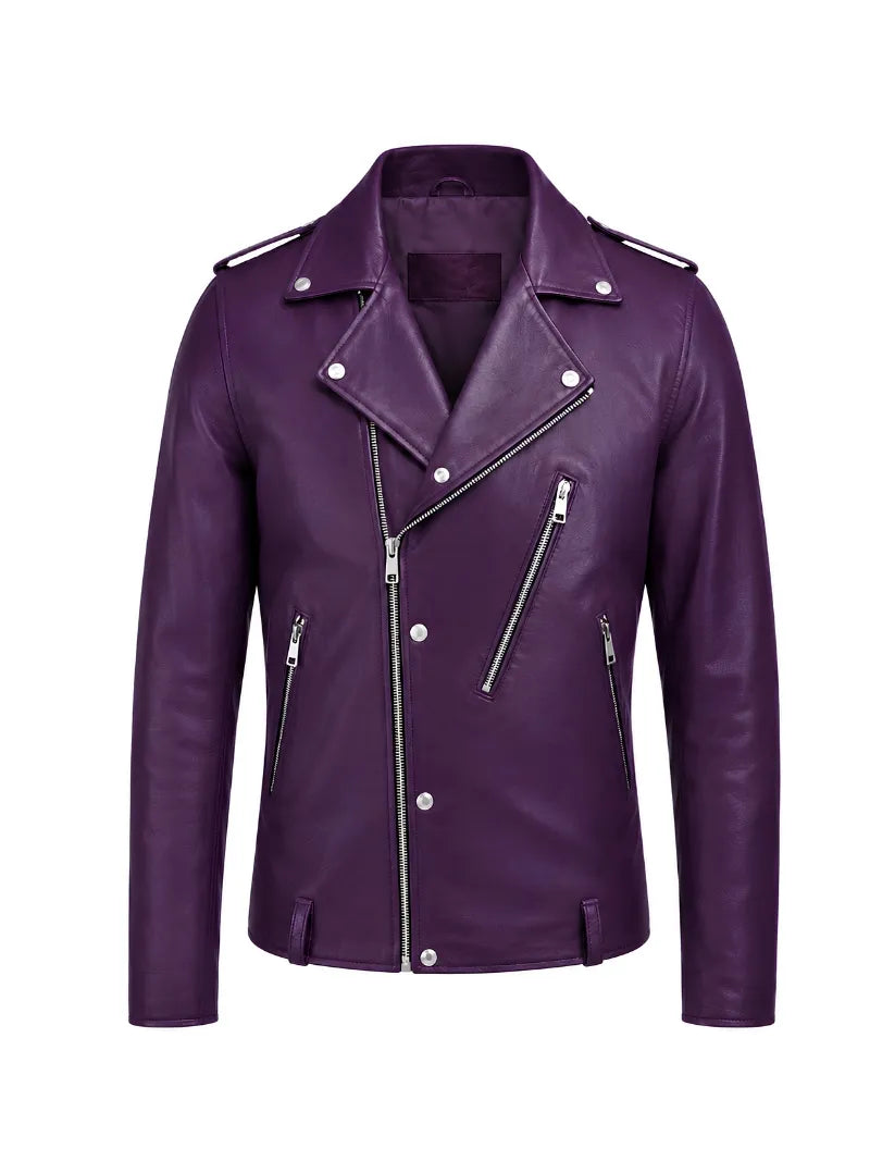 Men’s Dark Purple Leather Jacket