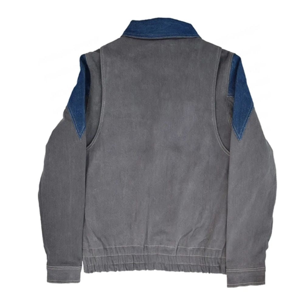 Men's Denim and Grey Western Jacket