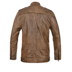 Men’s Classic Brown Quilted Leather Jacket