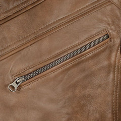 Men’s Classic Brown Quilted Leather Jacket