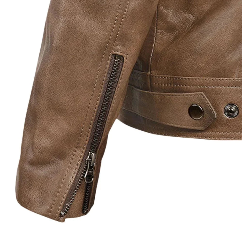 Men’s Classic Brown Quilted Leather Jacket