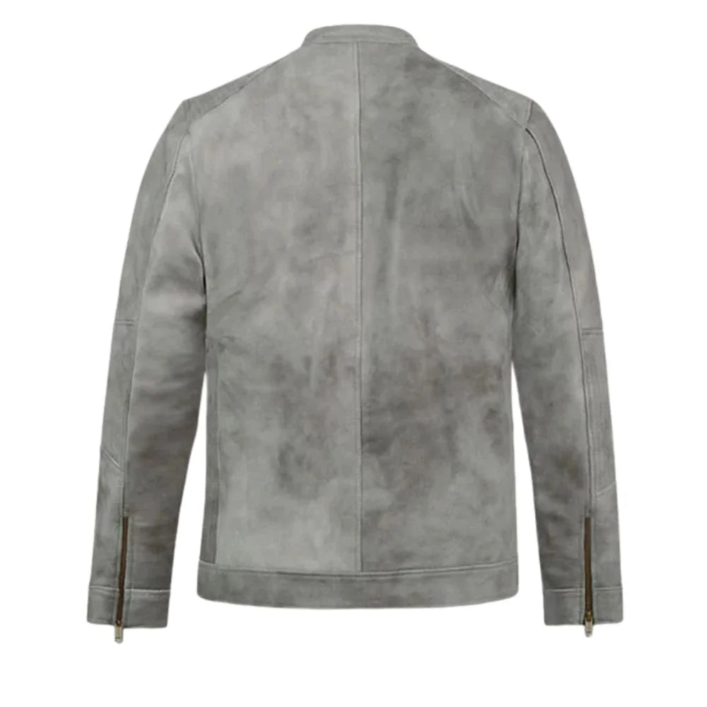 Men’s Grey Leather Jacket