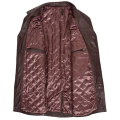 Men's Genuine Brown Leather Reefer