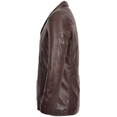 Men's Genuine Brown Leather Reefer