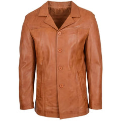 Men's Genuine Tan Leather Reefer