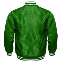 Men's Green Satin Varsity Jacket