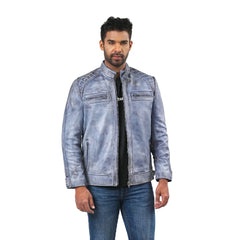 Men’s Grey Frostline Leather Jacket