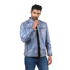 Men’s Grey Frostline Leather Jacket