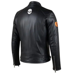 Men's Halloween Black Leather Biker Jacket