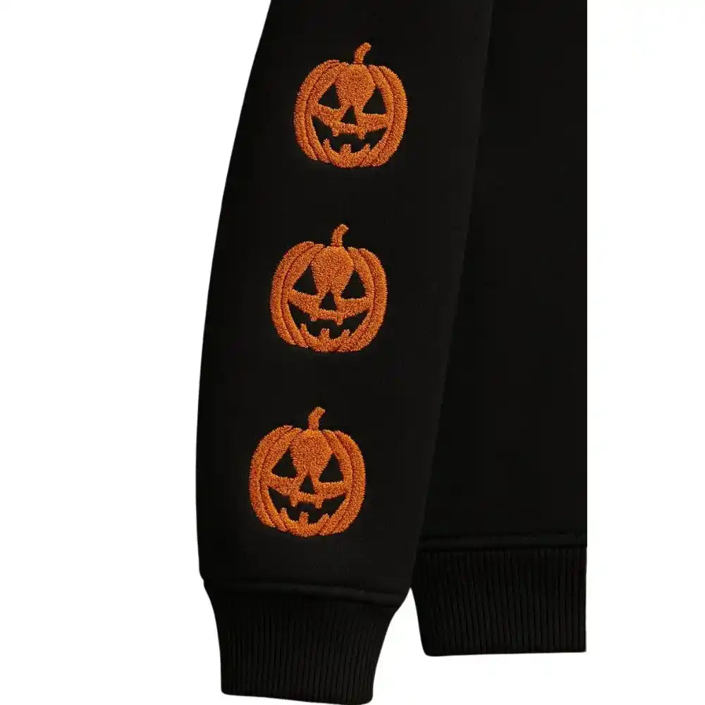 Men’s Halloween Pumpkin Embroidered Bomber Jacket
