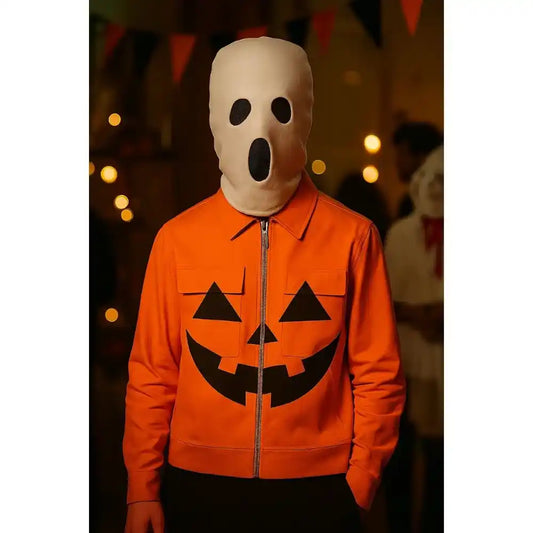 Men’s Halloween Pumpkin Face Orange Jacket