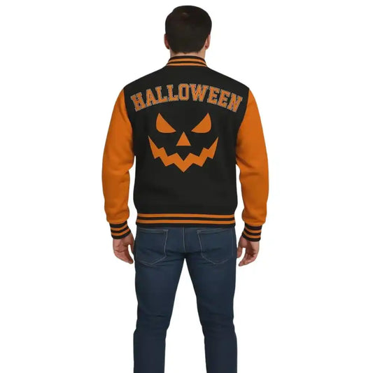 Men’s Halloween Pumpkin Varsity Jacket