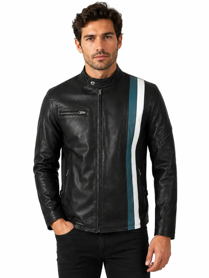Men’s Leather Slim Fit Jacket Full