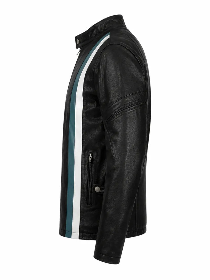 Men’s Leather Slim Fit Jacket Left 