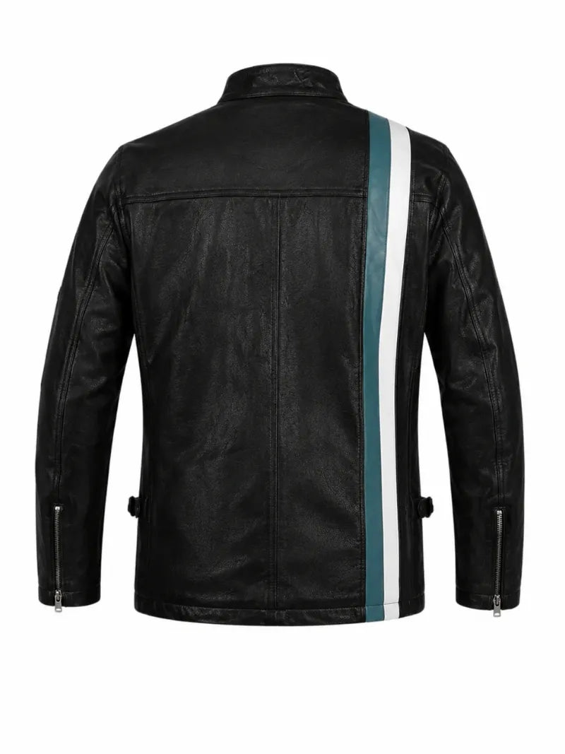 Men’s Leather Slim Fit Jacket Back 