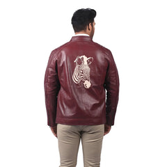 Men’s Maroon Leather Classic Jacket