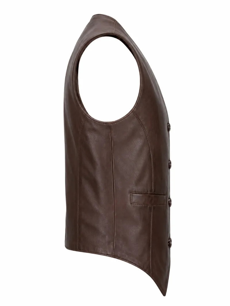 Men's Mid Brown Leather Vest